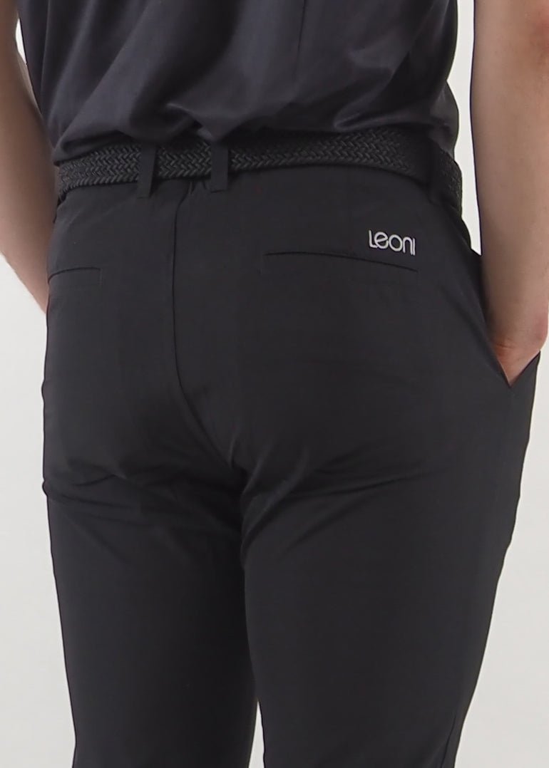 Miesten slim fit golfjoggers, musta - Leoni