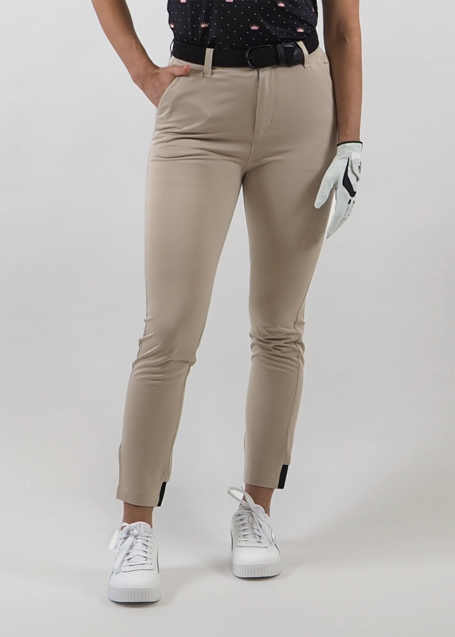 Naisten golfhousut joggersit, beige - Leoni