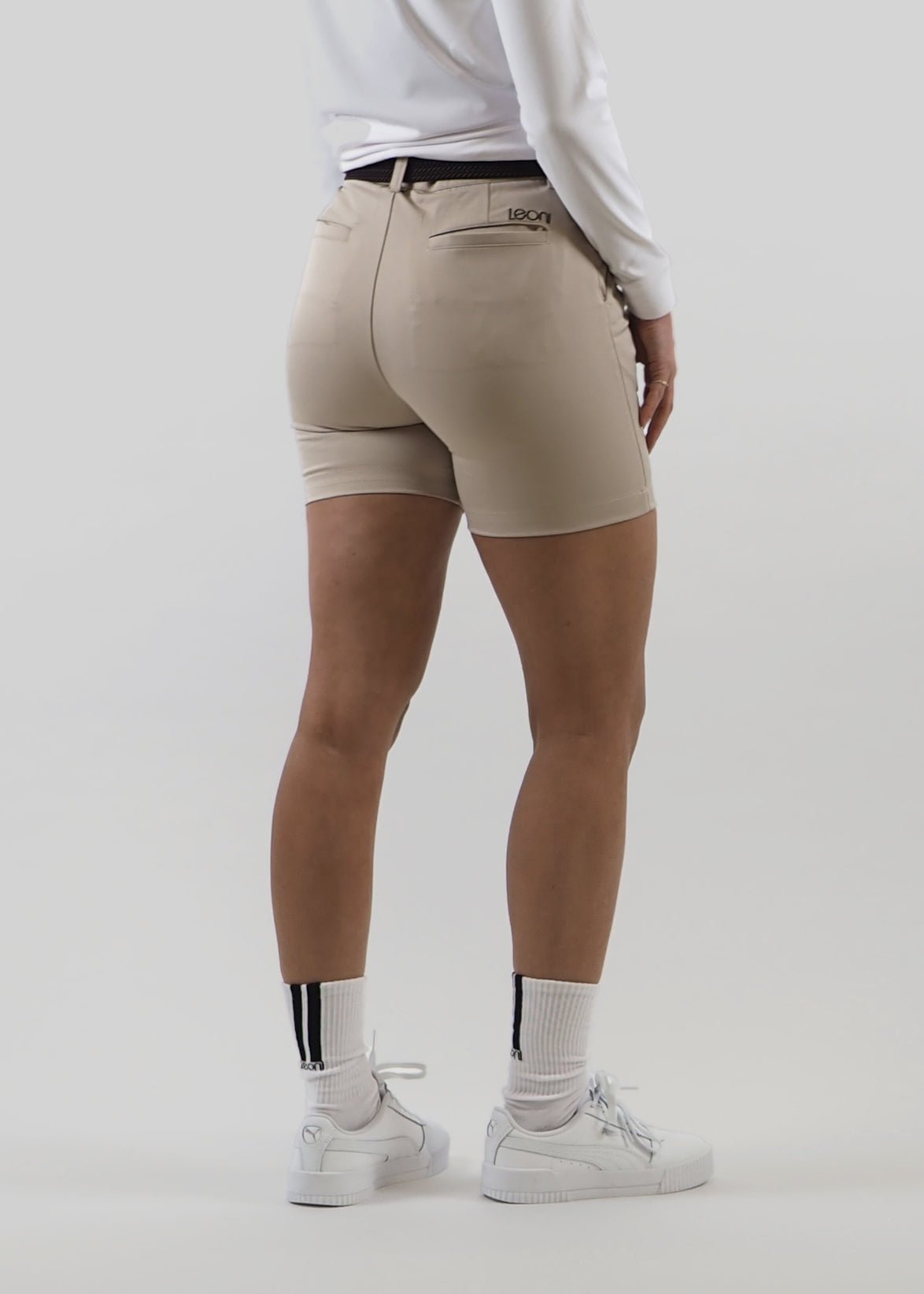 Naisten golfshortsit, beige - Leoni