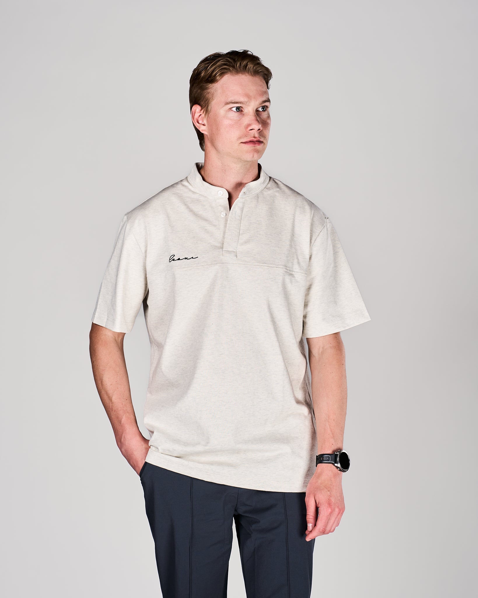 Men's Base Tee Oat melange - Leoni