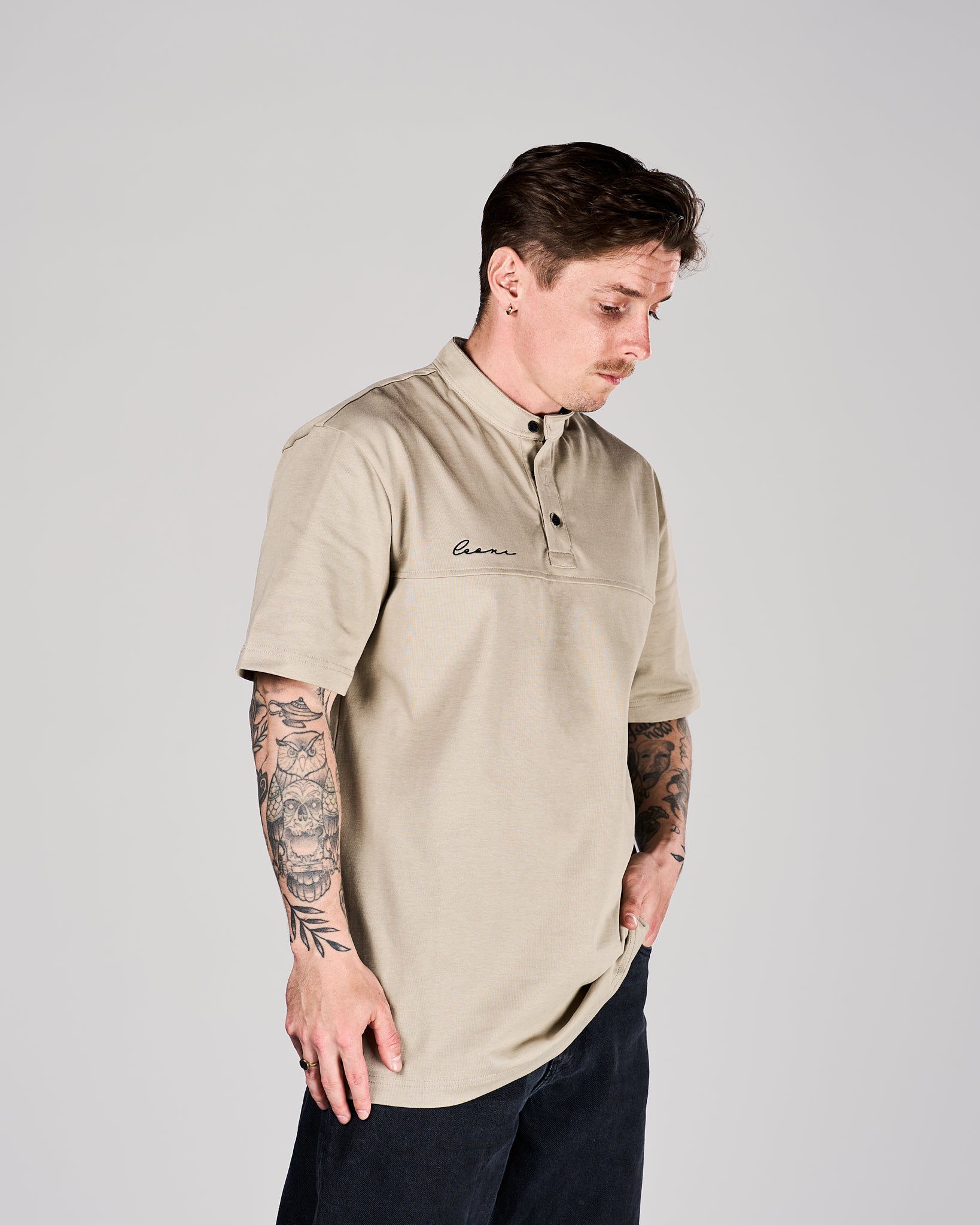 Men's Base Tee Stone Beige - Leoni