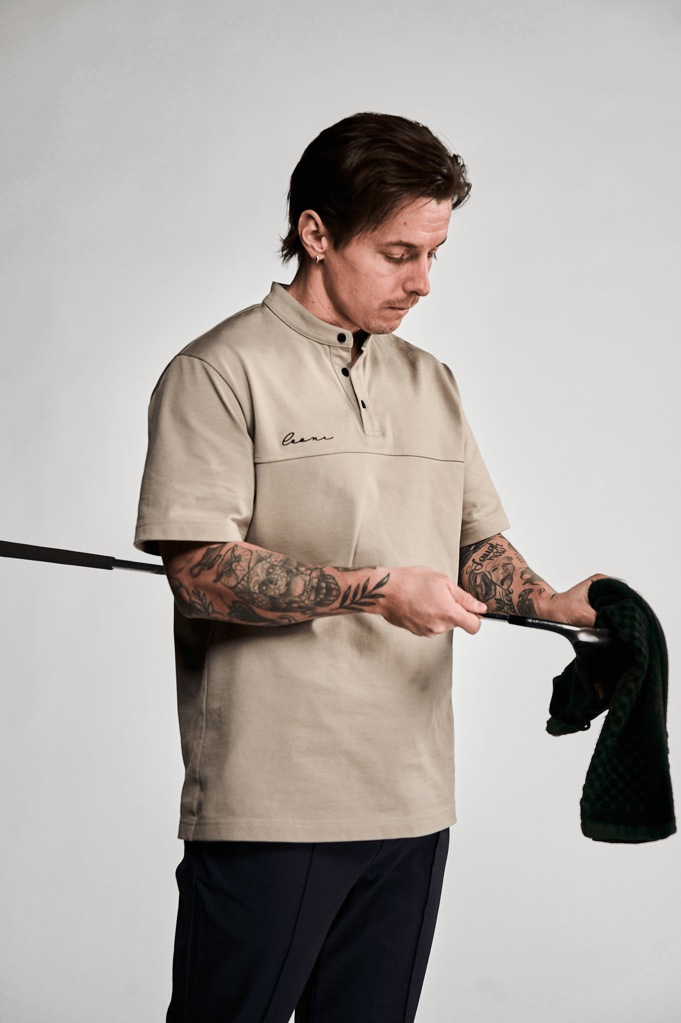 Men's Base Tee Stone Beige - Leoni