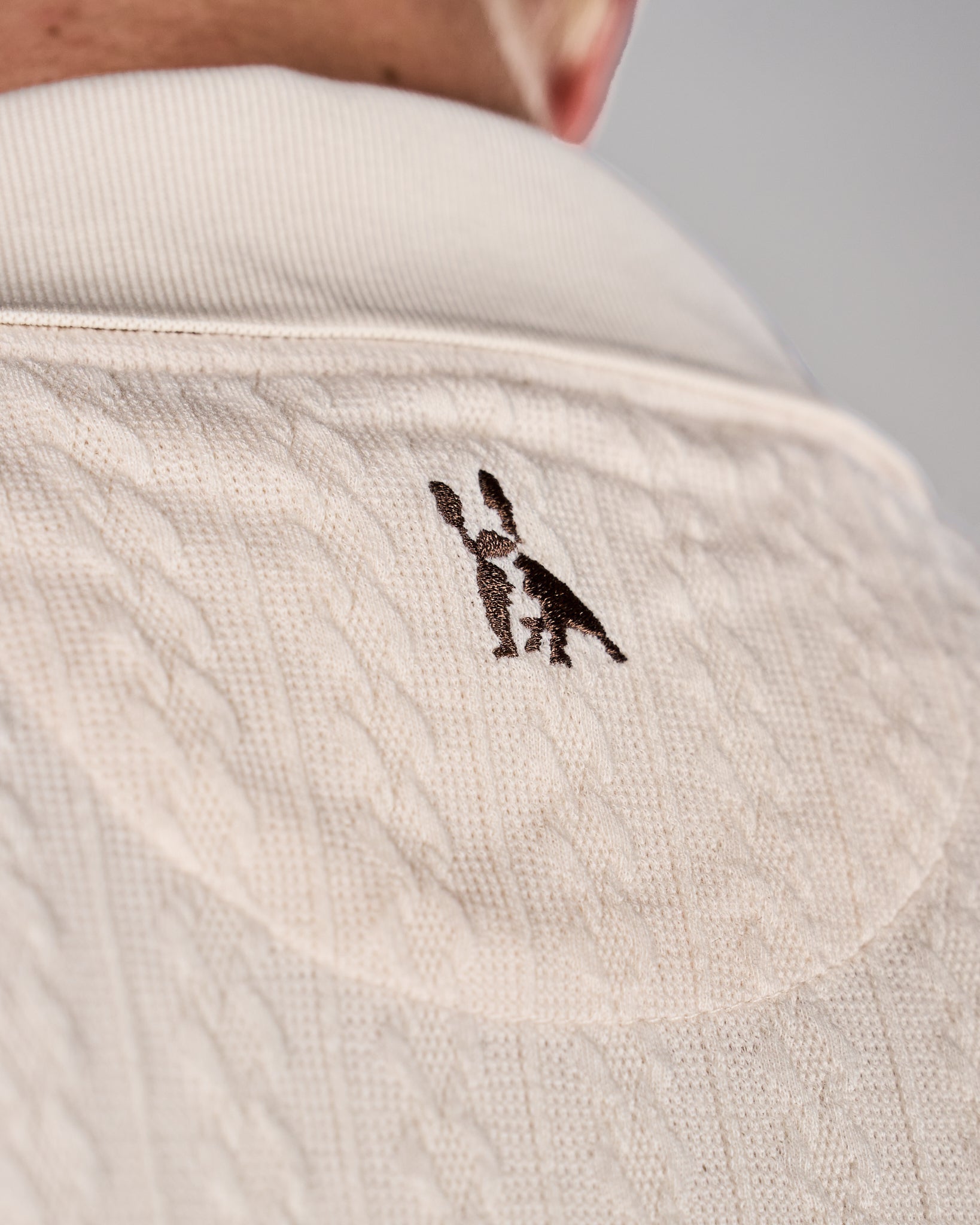 Men's Button Down Polo Cream - Leoni