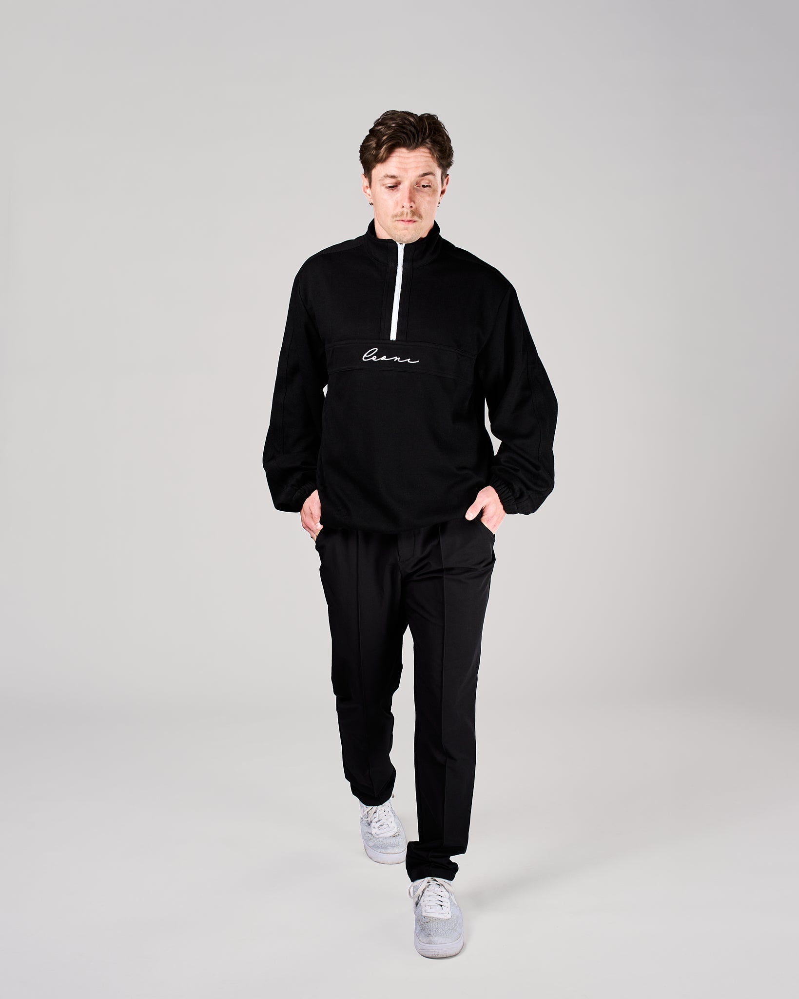 Men's Piqué Q - Zip Black - Leoni