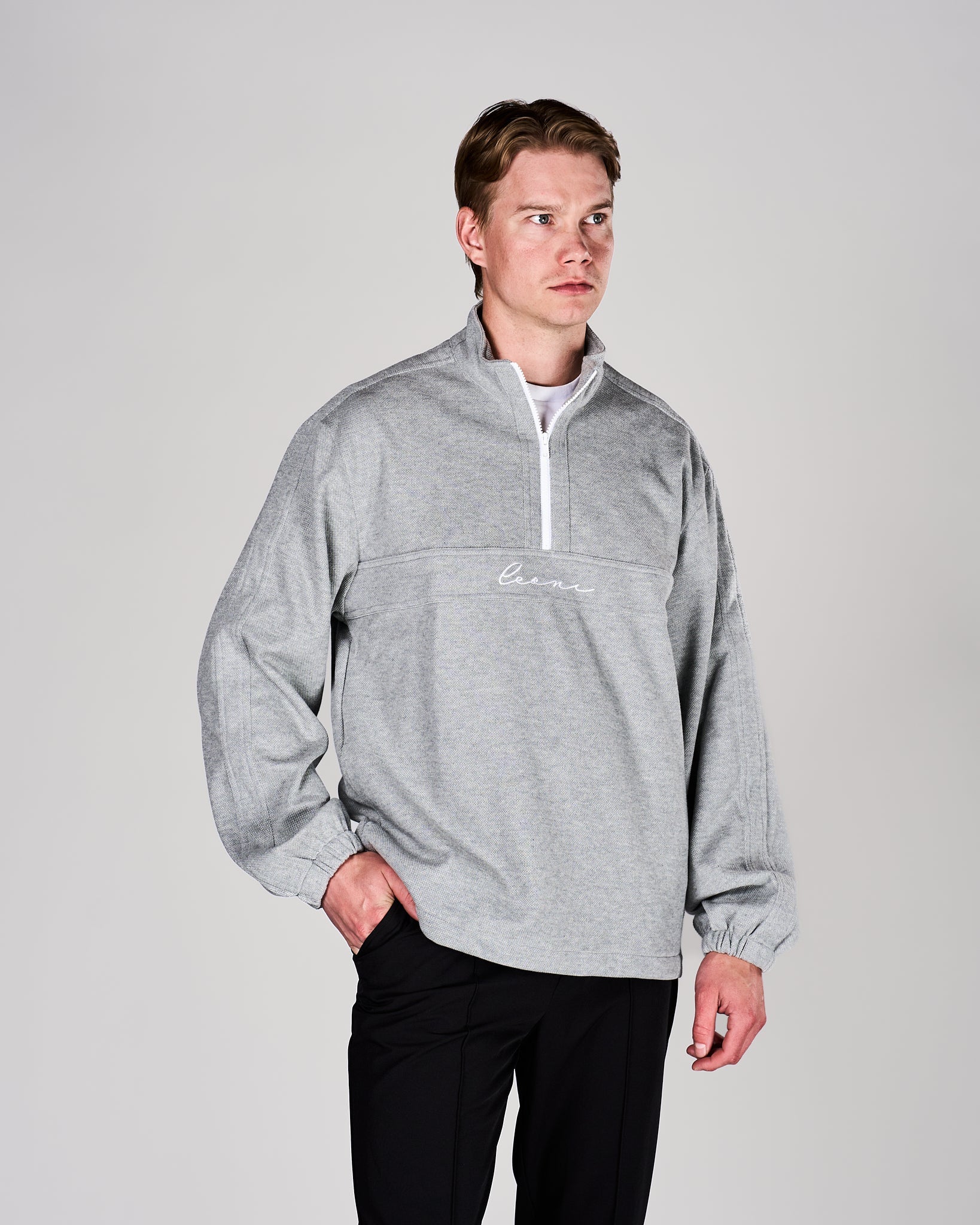 Men's Piqué Q - Zip Grey - Leoni