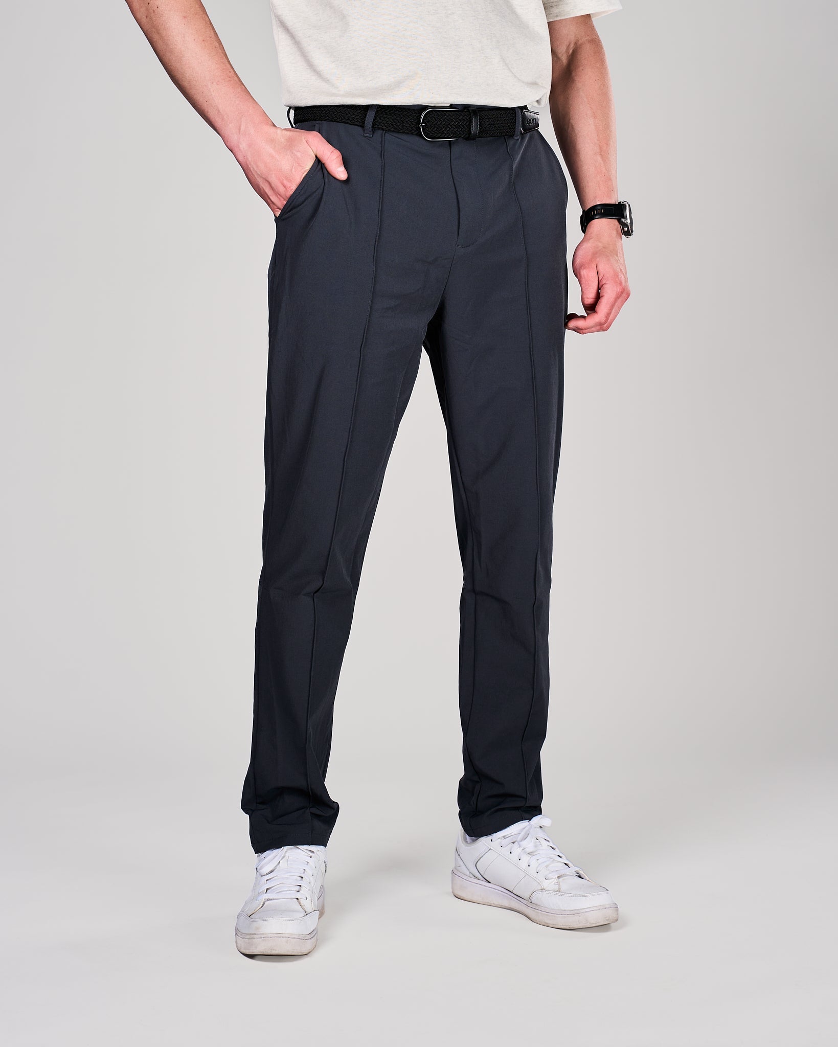 Men's Tailored Golf Pants Dark Grey - Leoni