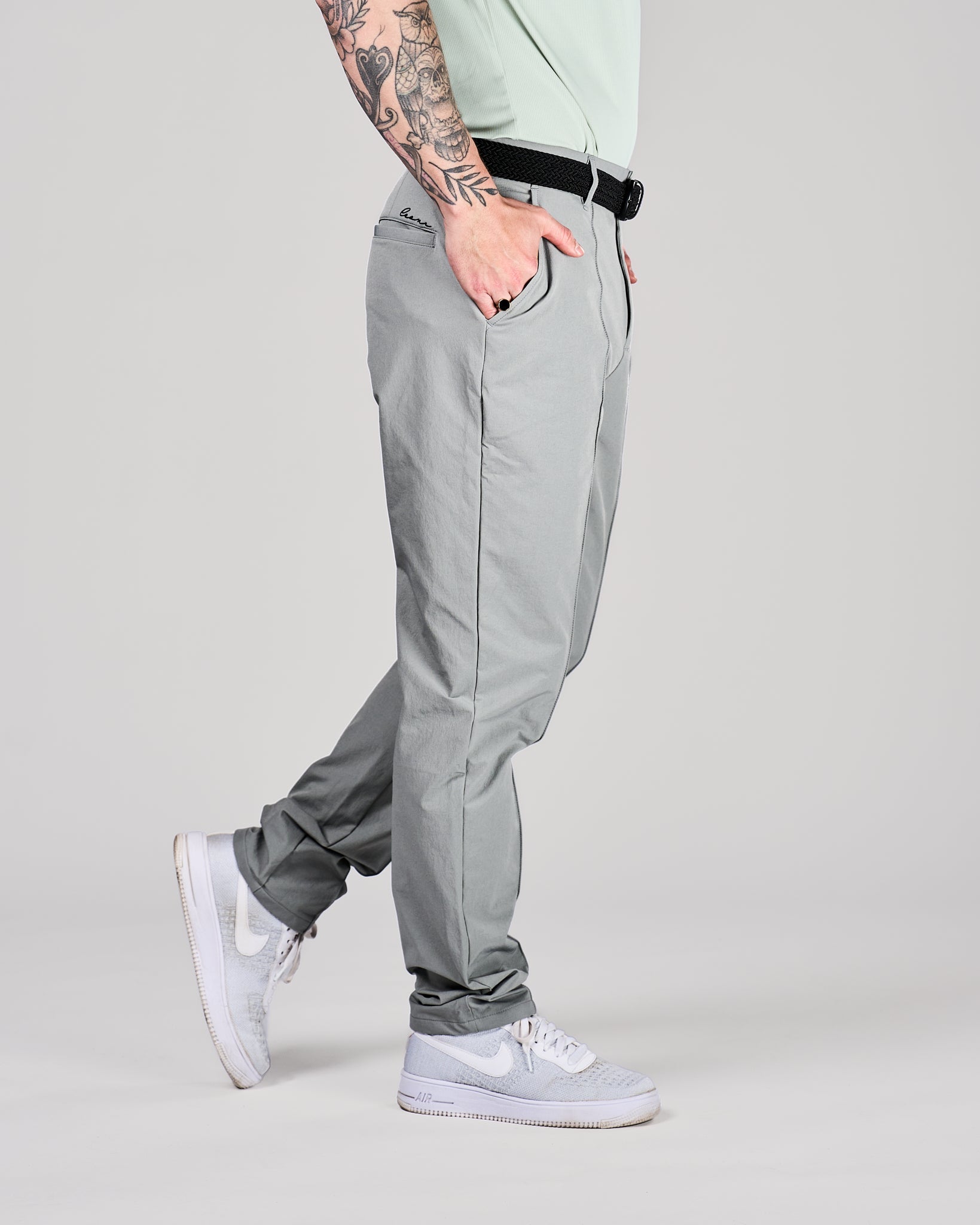 Men's Tailored Golf Pants Light Grey - Leoni