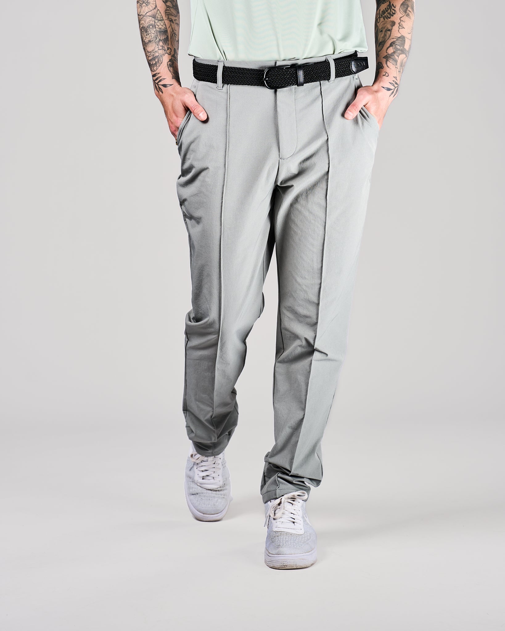 Men's Tailored Golf Pants Light Grey - Leoni