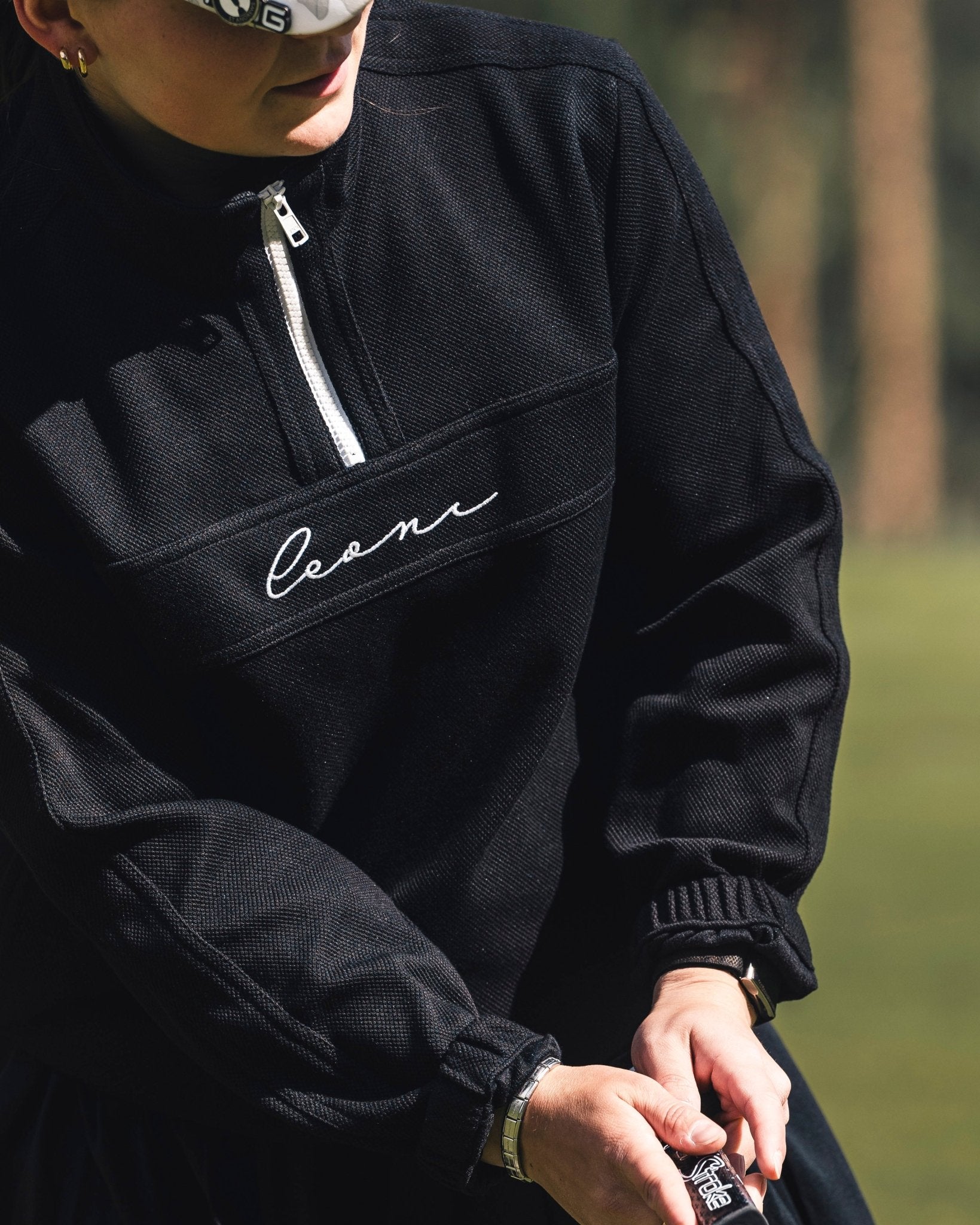 Women's Piqué Q - Zip Black - Leoni