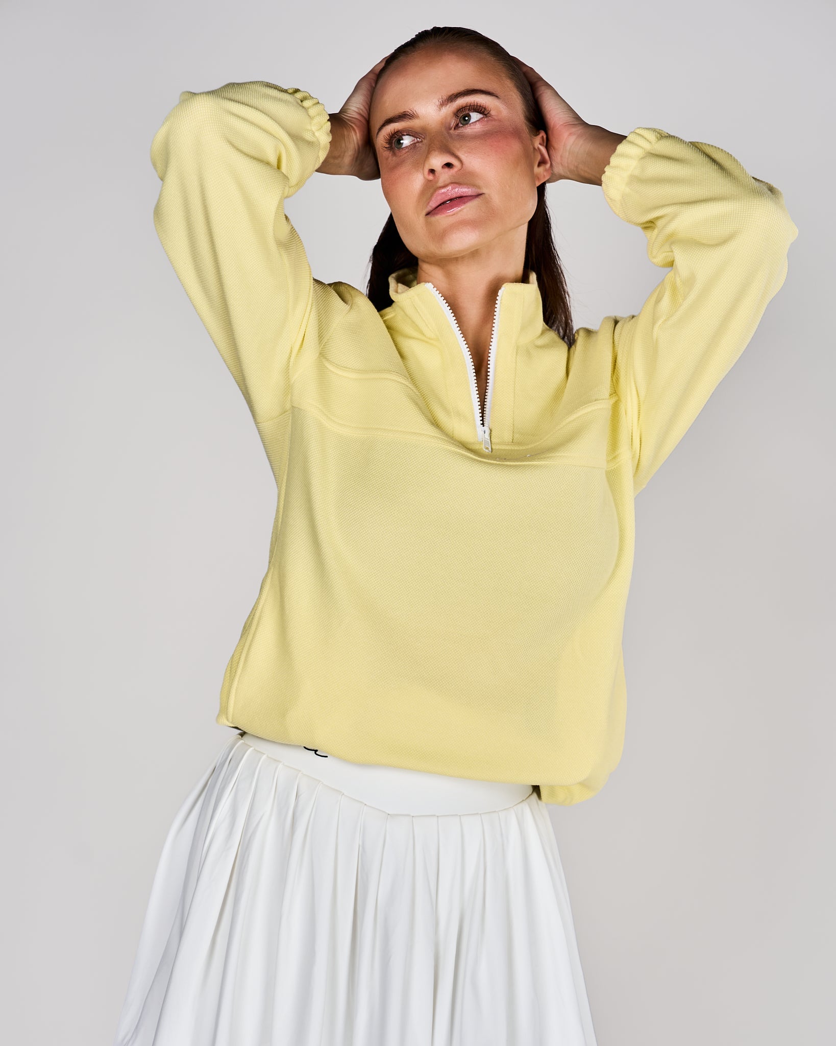 Women's Piqué Q-Zip Yellow